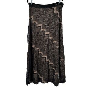 Cameo And Myth Skirt L Black Lace Fairy grunge Whimsigoth Midi Boho Romantic